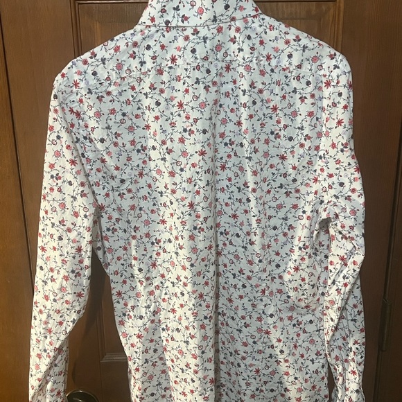 Express Men's Floral White and Red Shirt - Picture 3 of 4